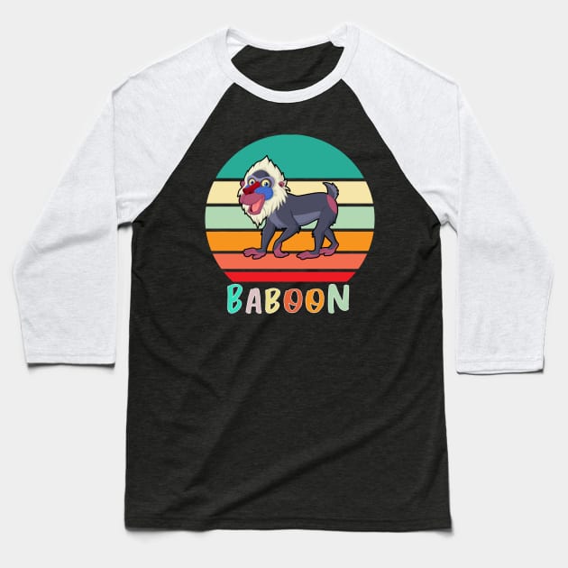 Vintage Retro Baboon Baseball T-Shirt by adrinalanmaji